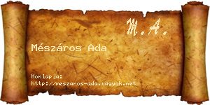 Mészáros Ada névjegykártya